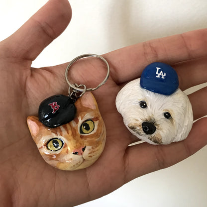 Personalized Pet Keychain (with a cap 🧢) Indigopearl